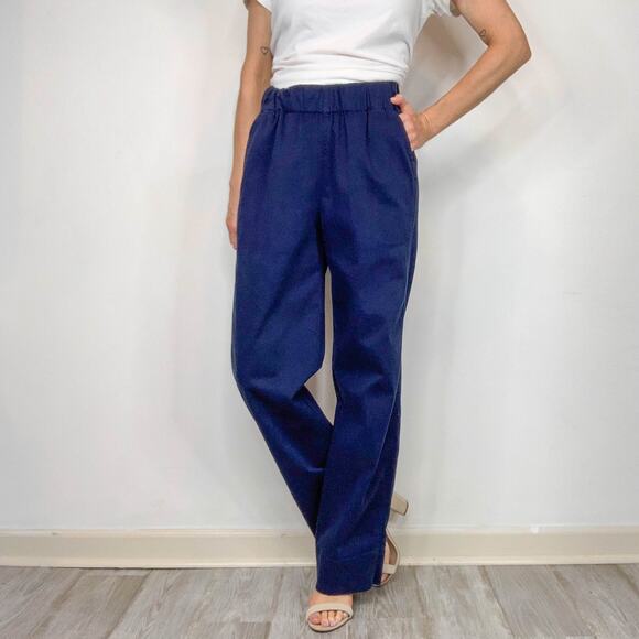 NWT J. CREW navy pull-on pants straight leg pockets tall nautical XST 3007 - Picture 3 of 14